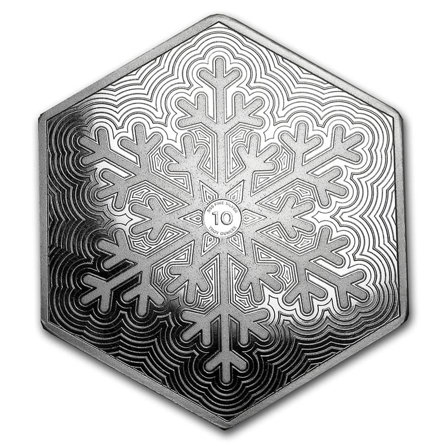 Elemetal 10 oz Silver Snowflake Bar (New) - Hero Bullion