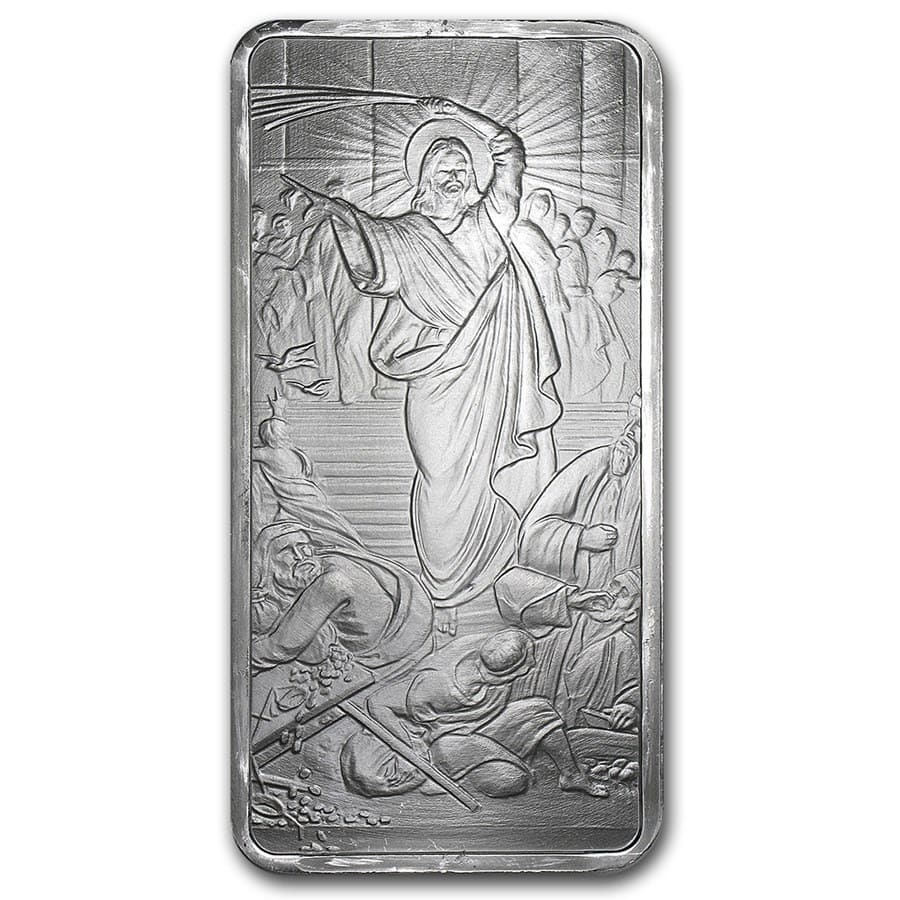 Buy 10 oz Silver Shield Bar - Jesus Clears the Temple | APMEX