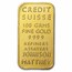 100 gram Gold Bar - Johnson Matthey (Credit Suisse, Plain Back)