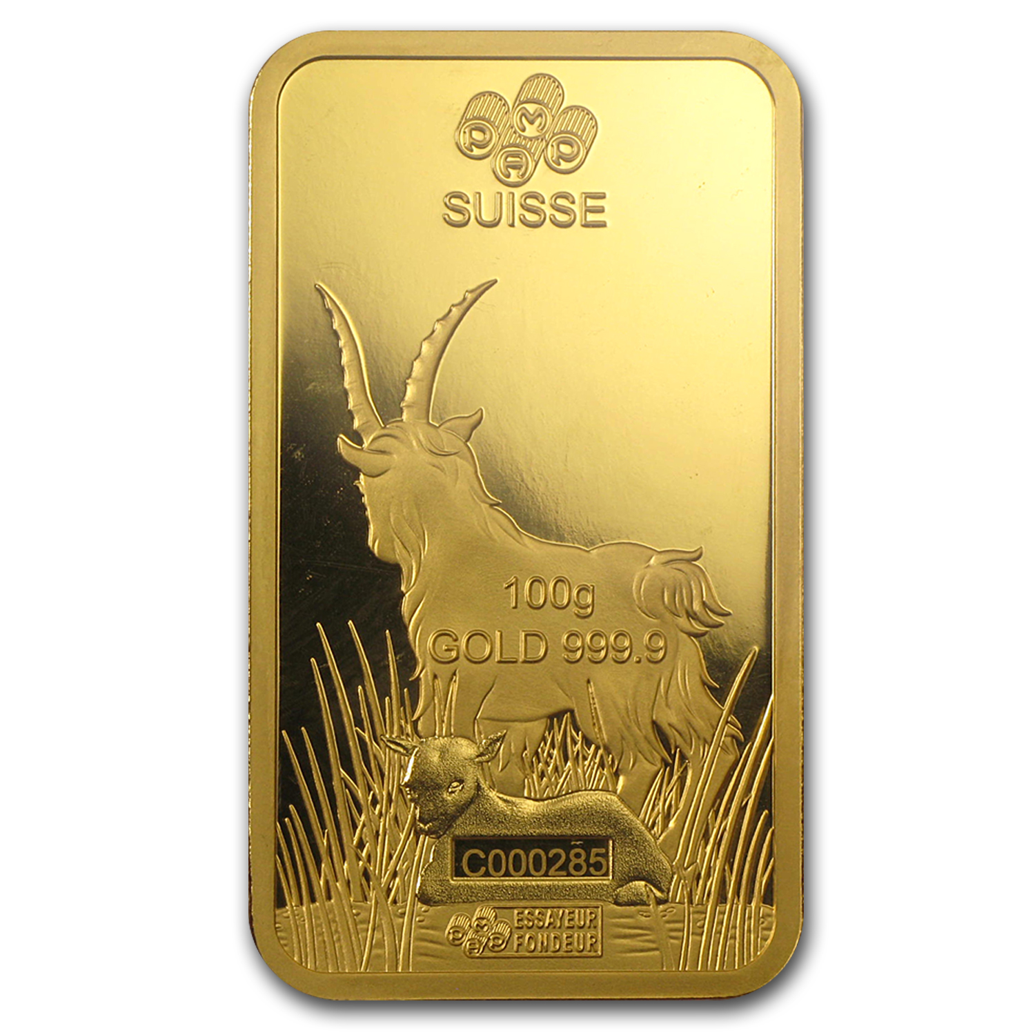 Buy 100 Gram Gold Bar - PAMP Suisse Year Of The Goat (In Assay) | APMEX