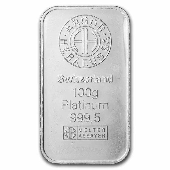 Buy 100 gram Platinum Bar - Argor-Heraeus (In Assay) | APMEX