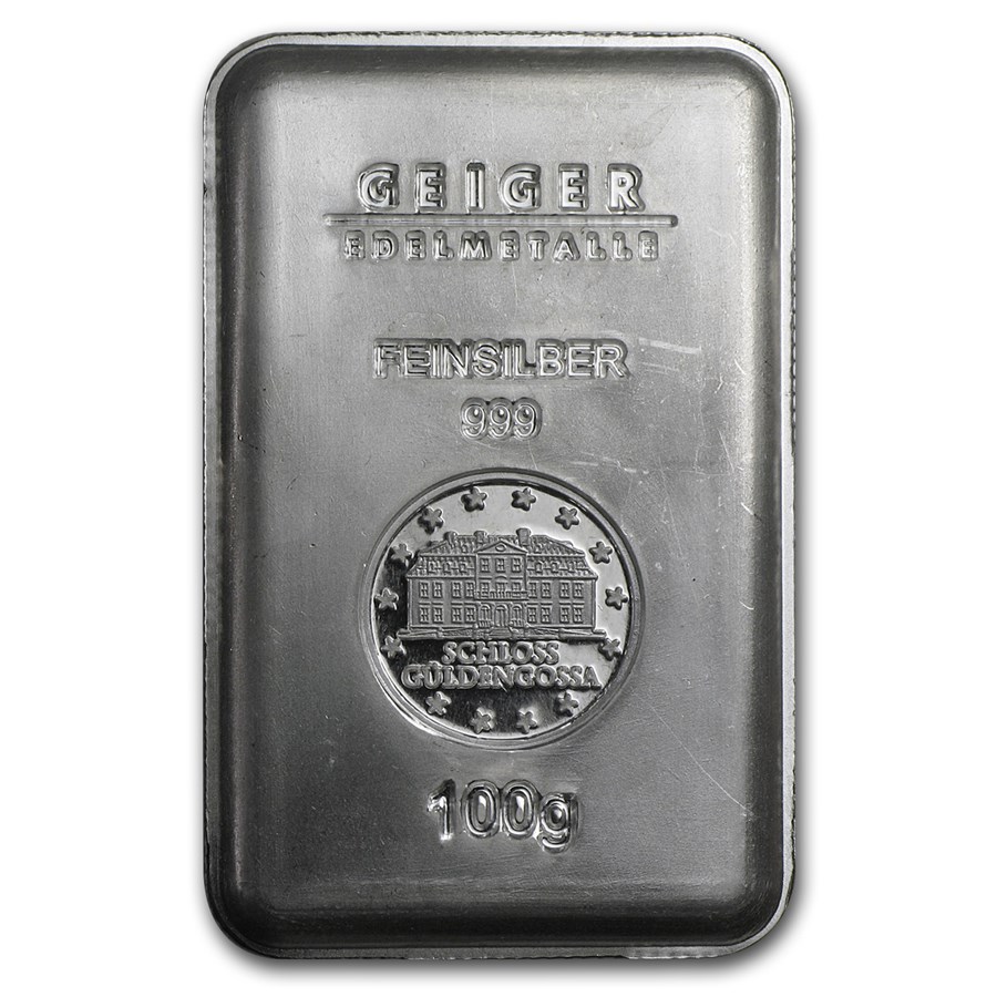 Buy 100 gram Silver Bar - Geiger (Security Line Series, Scruffy) | APMEX