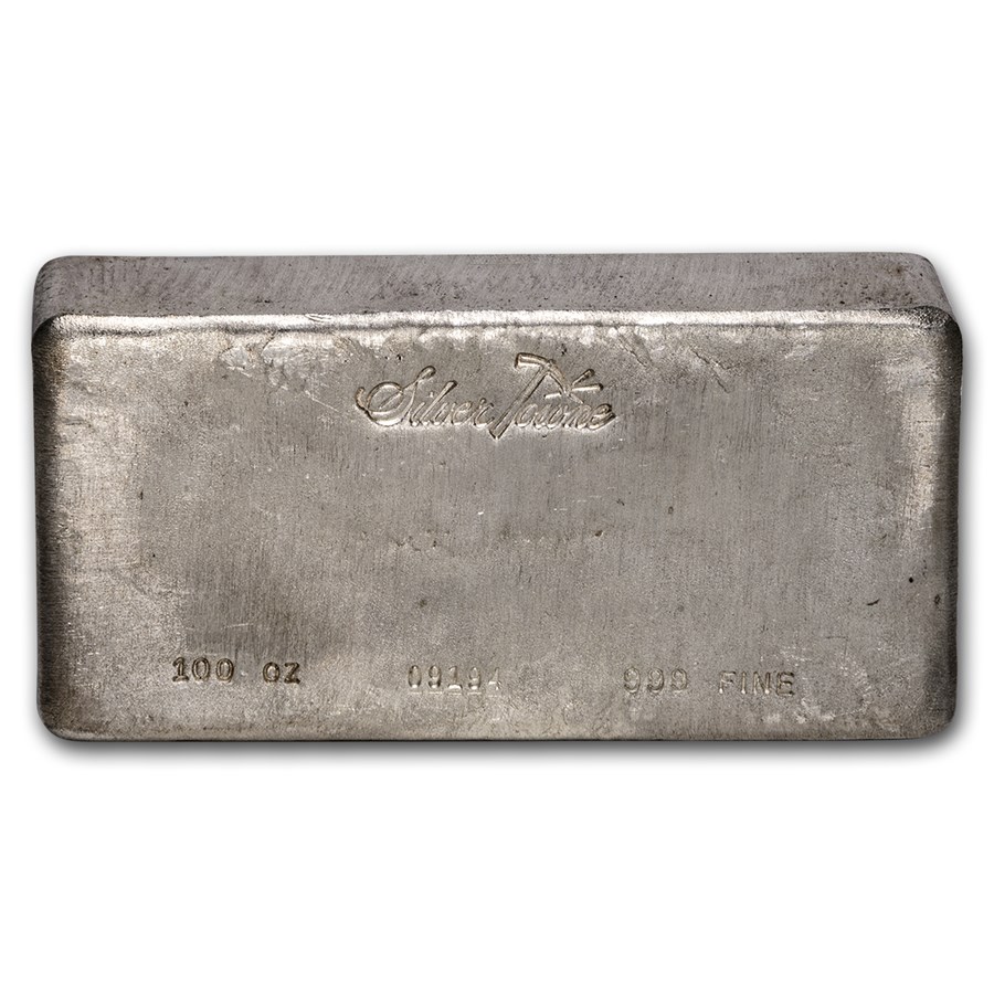 100 oz Silver Bar - SilverTowne (Poured, Vintage)