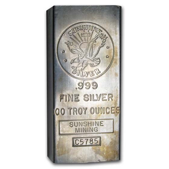 100 oz Silver Bar - Sunshine (1983/Vintage/Struck)