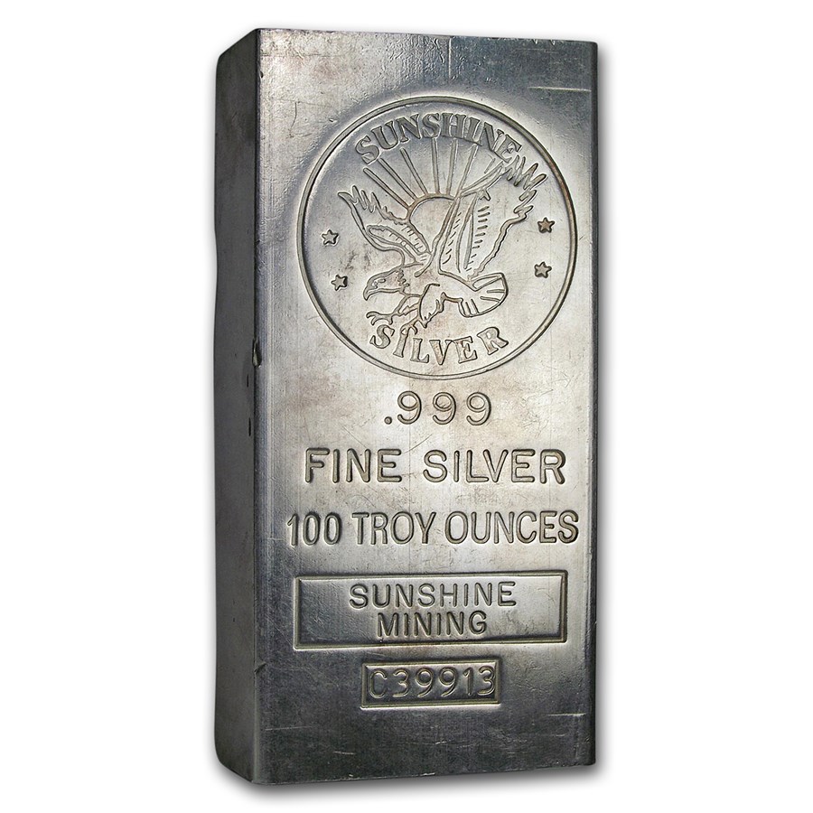 100 oz Silver Bar - Sunshine (Trapezoidal/Struck)