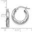 10K 3x10 White Gold D/C Round Hoop Earrings - 17.14 mm