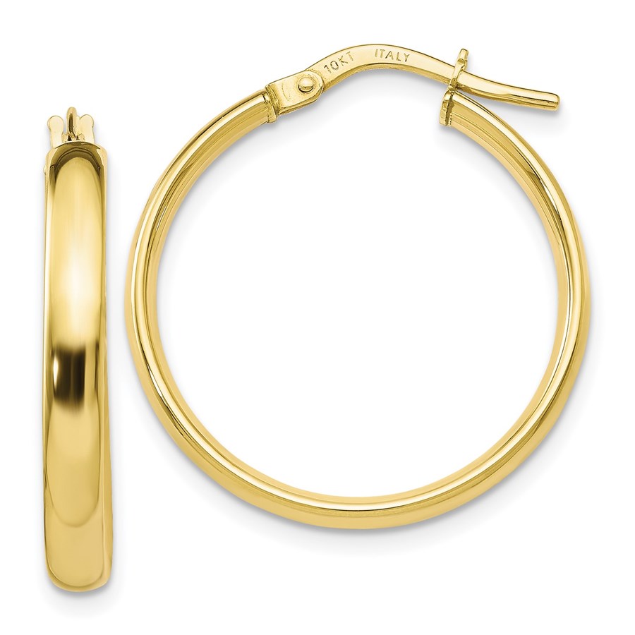 10K Gold Polished Hoop Earrings - 24 mm