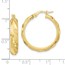 10K Polished Textured Twisted Hoop Earrings - 27.25 mm