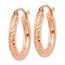 10K Rose Gold 3mm Diamond-cut Hoop - 20 in.