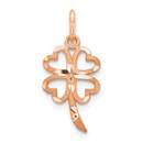 10K Rose Gold Four Leaf Clover Pendant - in.