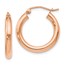 10K Rose Gold Polished Hoop Earrings - 21.25 mm