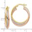 10K Tri-color Textured Twisted Hoop Earrings - 41 mm