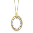 10K Two-tone Polished Oval Necklace - 18 in.