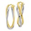 10K Two-tone Polished Twisted Hoop Earrings - 29 mm