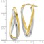 10K Two-tone Polished Twisted Hoop Earrings - 29 mm