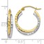 10K Two-tone Textured Hinged Hoop Earrings - 23 mm
