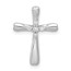 10K White Gold 1/20ct. 5-Stone Diamond Cross Chain Slide - 17 mm