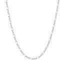 10K White Gold 1.28 mm Concave Figaro Chain - 16in.