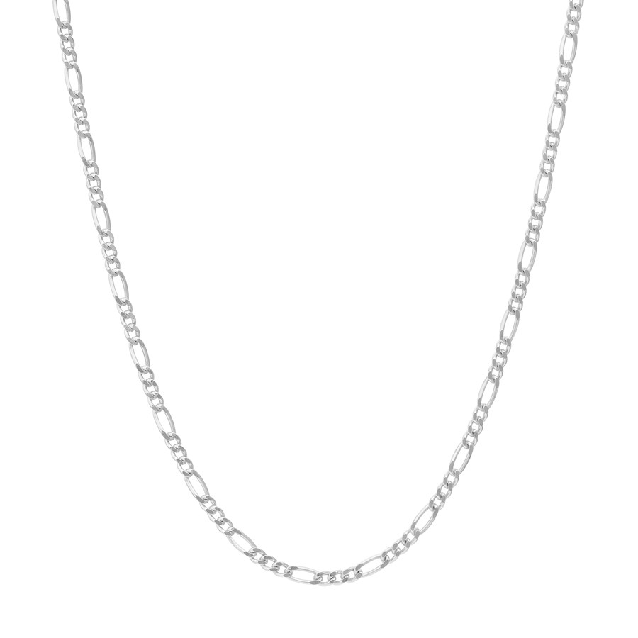 10K White Gold 1.28 mm Concave Figaro Chain - 16in.