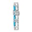 10K White Gold Blue Topaz and Diamond Cross Chain Slide - 28 mm