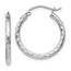 10K White Gold D/C Hinged Hoop Earrings - 20 mm