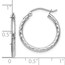 10K White Gold D/C Hinged Hoop Earrings - 20 mm