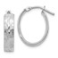 10K White Gold D/C Oval Hinged Hoop Earrings - 21 mm