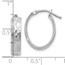 10K White Gold D/C Oval Hinged Hoop Earrings - 21 mm