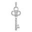 10K White Gold Diamond Club Key Pendant