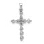 10K White Gold Diamond Cross Pendant - 22 mm