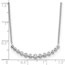 10K White Gold Diamond Curved Bar Necklace - 18 in.