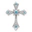 10K White Gold Fleur de Lis Cross Chain Slide - 25.2 mm