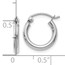 10K White Gold Polished Hinged Hoop Earrings - 13 mm