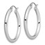 10K White Gold Polished Hinged Hoop Earrings - 30 mm