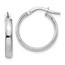 10K White Gold Polished Hoop Earrings - 19 mm