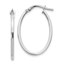 10K White Gold Polished Oval Hoop Earrings - 26.75 mm