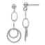 10K White Gold Post Dangle Earrings - 32 mm