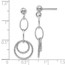 10K White Gold Post Dangle Earrings - 32 mm