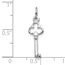 10K White Gold Solid Key Charm - 22 mm