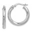 10K White Gold Textured Hinged Hoop Earrings - 21 mm