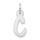 10K White Goldw Large Slanted Block Initial C Charm - 21.25 mm