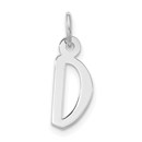 10K White Goldw Large Slanted Block Initial D Charm - 21 mm