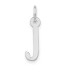 10K White Goldw Large Slanted Block Initial J Charm - 21.25 mm