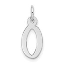 10K White Goldw Large Slanted Block Initial O Charm - 20.9 mm