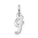 10K White Goldw Small Script Initial I Charm - 16.85 mm