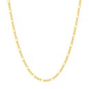 10K Yellow Gold 1.28 mm Concave Figaro Chain Spring Ring - 18in.