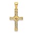 10K Yellow Gold 1/6ct. Diamond Latin Cross Pendant - 23.5 mm