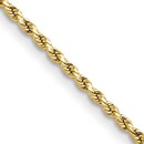 10K Yellow Gold 2mm Semi-solid D/C Rope Chain - 28 in.