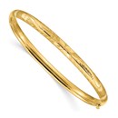 10K Yellow Gold 3/16 Florentine Bangle Bracelet - 7 in.
