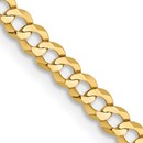 10K Yellow Gold 3.1mm Lightweight Flat Cuban Chain - 16 in.